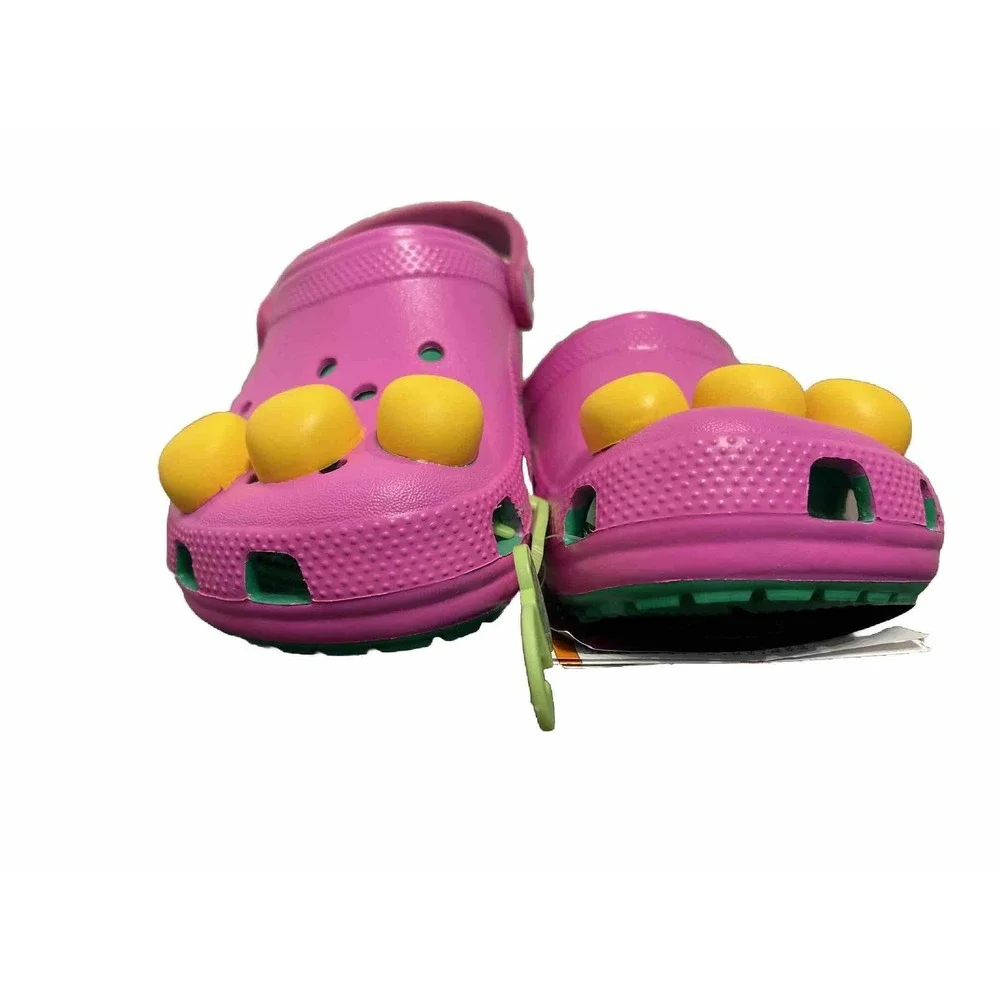 Barney Crocs Classic Clogs Barney Jr Shoes Sz J3 Limited Edition Purple Dinosaur